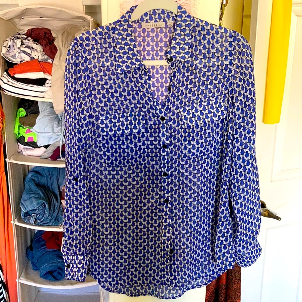 Nordstrom butterfly button down blouse